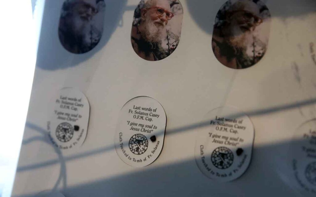 Printed Blessed Solanus Casey relic badges