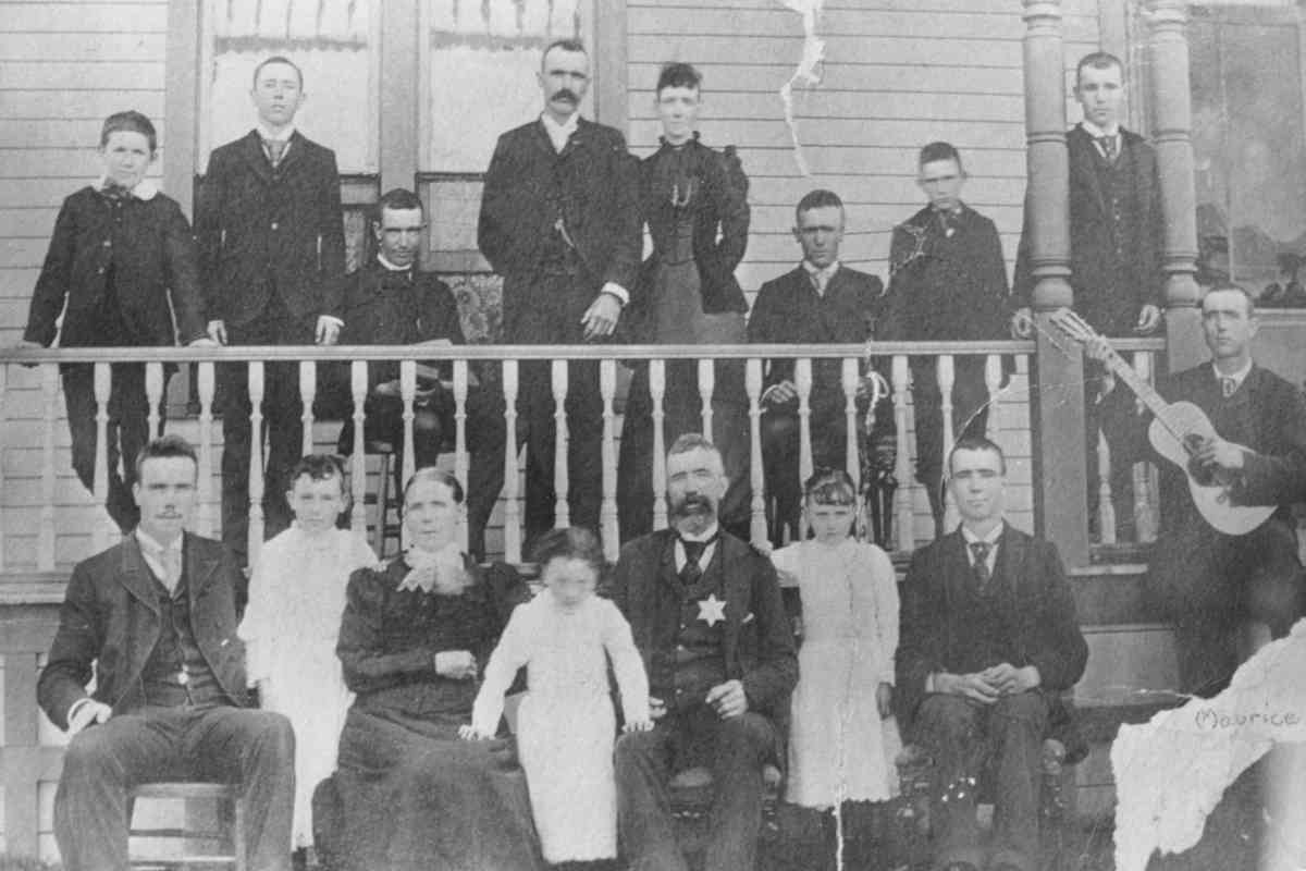 The Casey family in 1892. Blessed Solanus is in the back row, third from left.