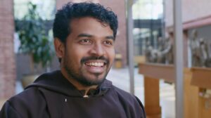 A close-up photo of Br. Peter Chinnappan, OFM Cap., assistant director of the Solanus Casey Center.
