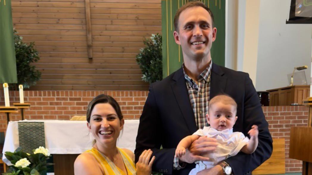 Phil and his family at their parish.